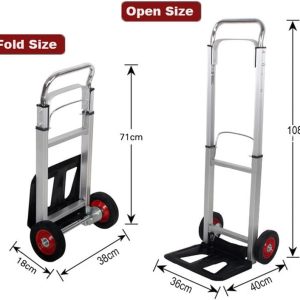 Heavy Duty Folding Hand Truck Trolley on Wheels, Multi Purpose Sack Truck (90 kg max)