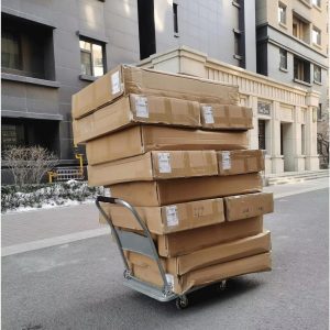 150kg Heavy Duty Foldable Platform Trolley, Flatbed Cart with Wheels, 60x40cm Industrial Transport Truck